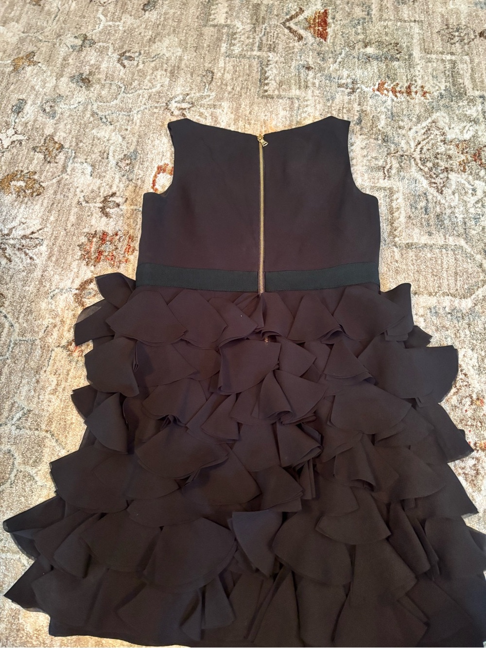 Milly Minis Black Ruffle Hem Party Dress - Picture 3 of 3